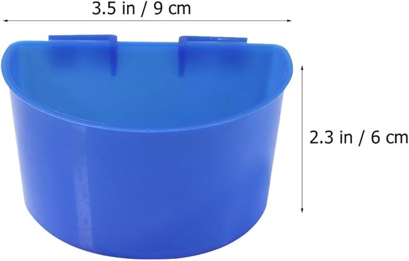 12 قطعة من مجموعة أطباق تغذية الطيور الزرقاء المعلقة وأكواب المياه لقفص الببغاء - Image 2